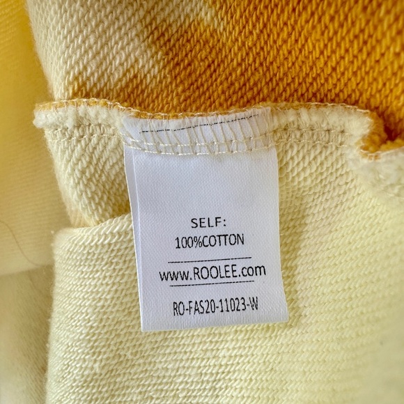 ROOLEE, YELLOW, TIE DYE PRINT SHIRT WITH FLUTTER SLEEVES. CROPPED. SIZE XS - Picture 8 of 8